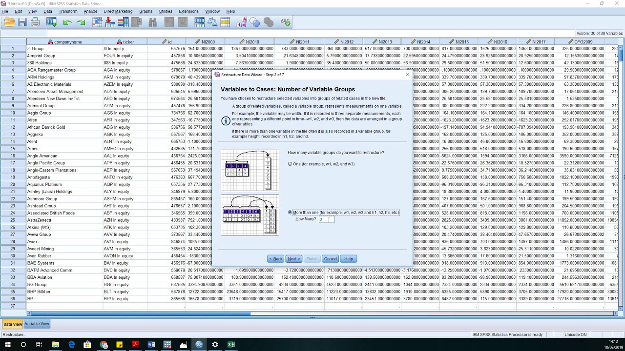 Restructuring data from wide format to long format (panel)- Using SPSS