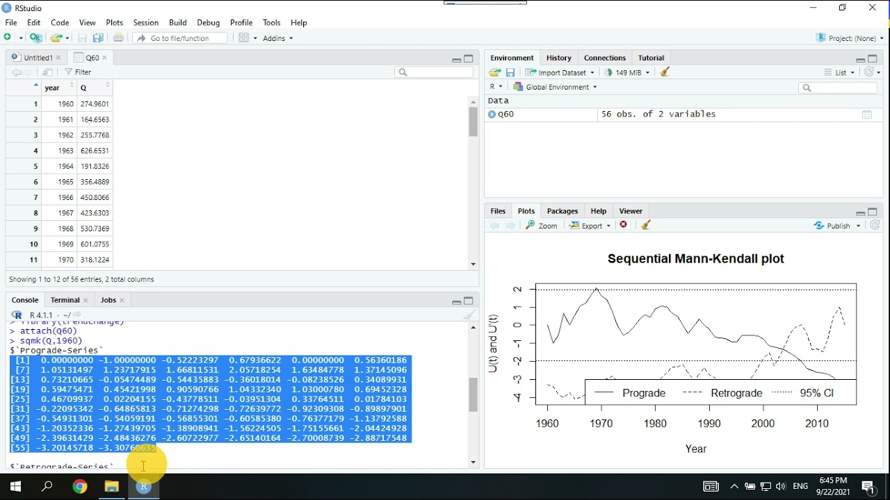 Sqmk- Sequential Mann-Kendall test