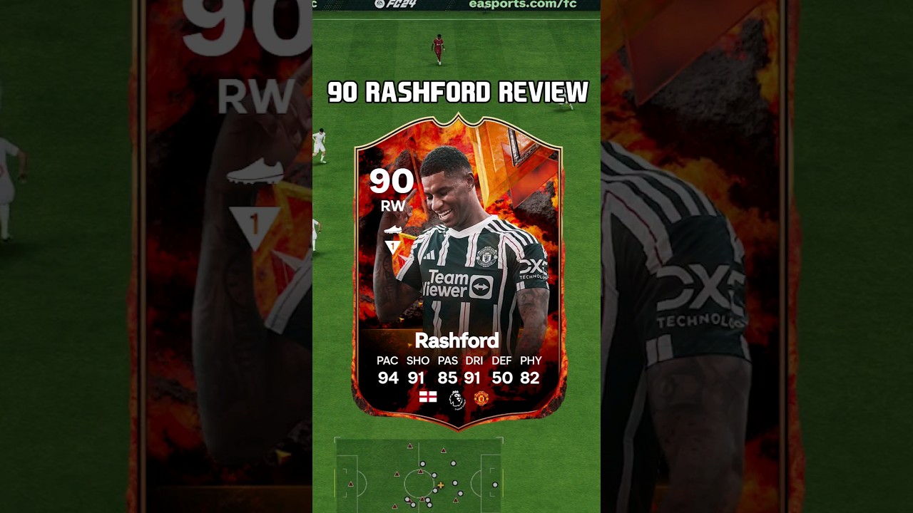 90 Rashford Review in EA Sports FC 24 #shorts #short #fc24 #eafc24 #fireorice #rashford