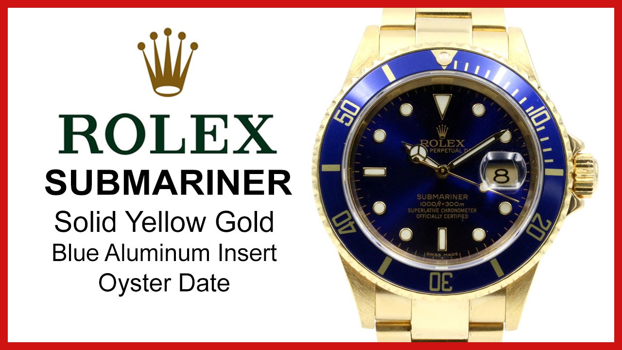 Rolex Submariner Yellow Gold, Blue Dial UNBOXING & REVIEW - 40mm, 16618