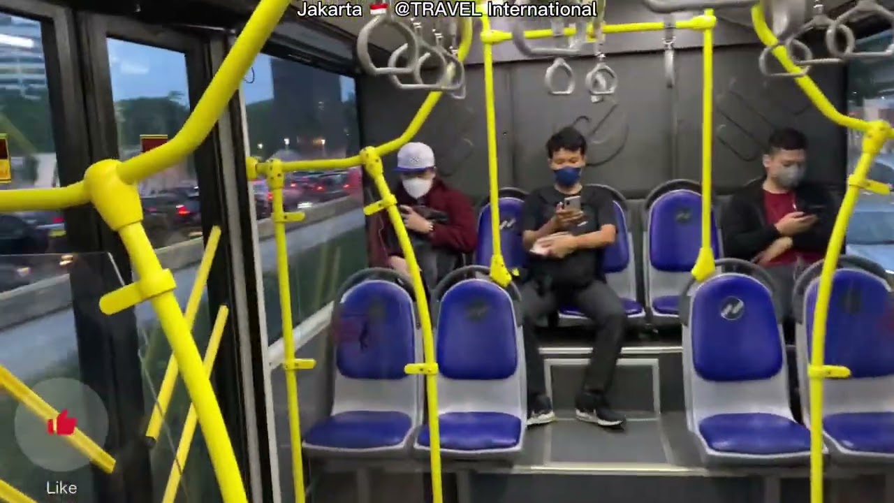 Travel by Busway in Jakarta 🇮🇩 Only US$0.23 with Unlimited Distance‼️ | HD 60fps