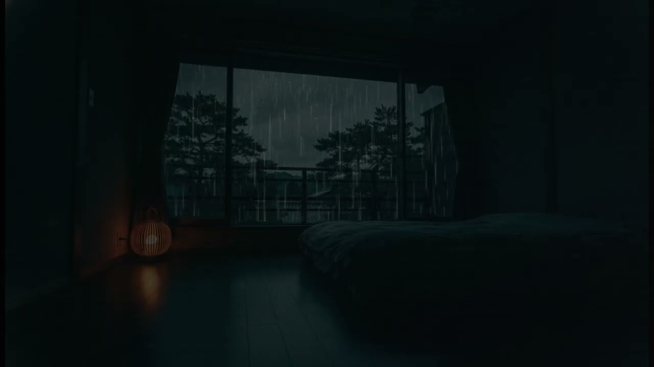 Best Rain Sounds in a Dark Bedroom | Sleep Instantly with Rain Sounds (No Ads)