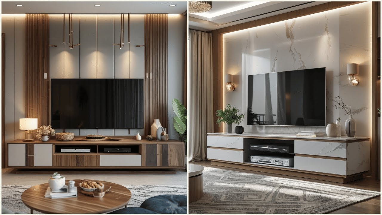 Modern TV Cabinet Designs Beautiful Home Interior 2025 Floating, Built-ins LED Panels, Smart Storage