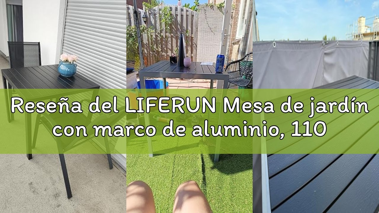 Reseña del LIFERUN Mesa de jardín con marco de aluminio, 110 x 70 cm, WPC, resistente a la intemperi