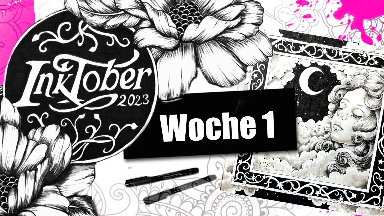 INKTOBER 2023: 😬 Wettlauf gegen die Zeit 😬  - schon am ersten Tag NICHT rechtzeitig fertig