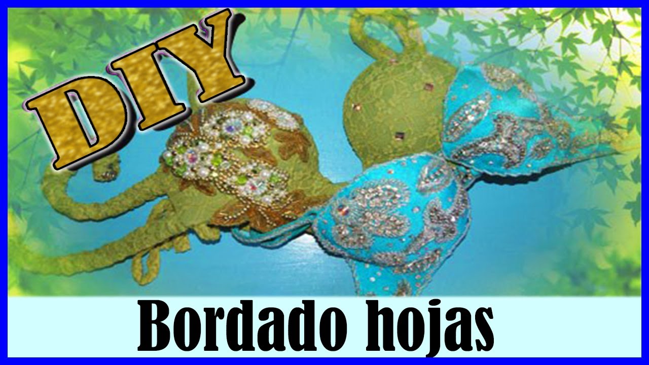 Bordados con abalorios -Hoja- DIY