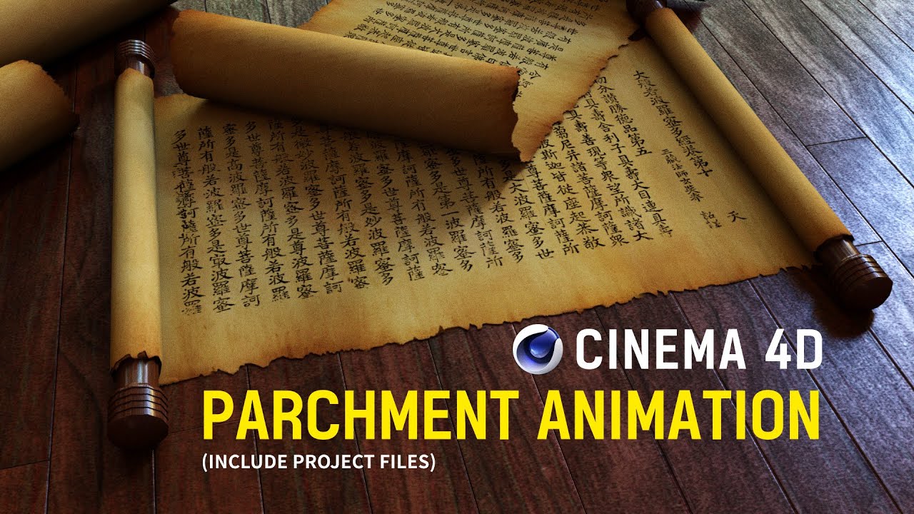 CINEMA 4D Parchment Paper Roll Animationㅣ양피지 롤 에니메이션