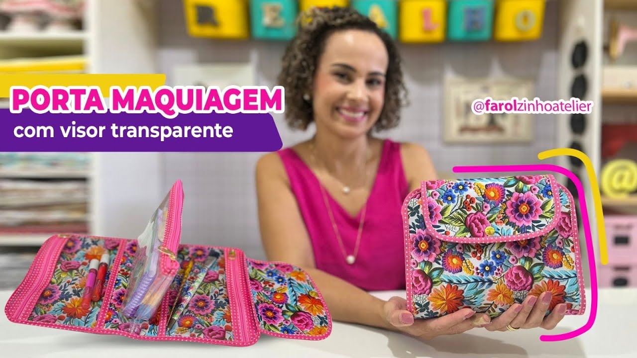 PORTA MAQUIAGEM COM VISOR TRANSPARENTE I Adapte as funções e venda o ano todo