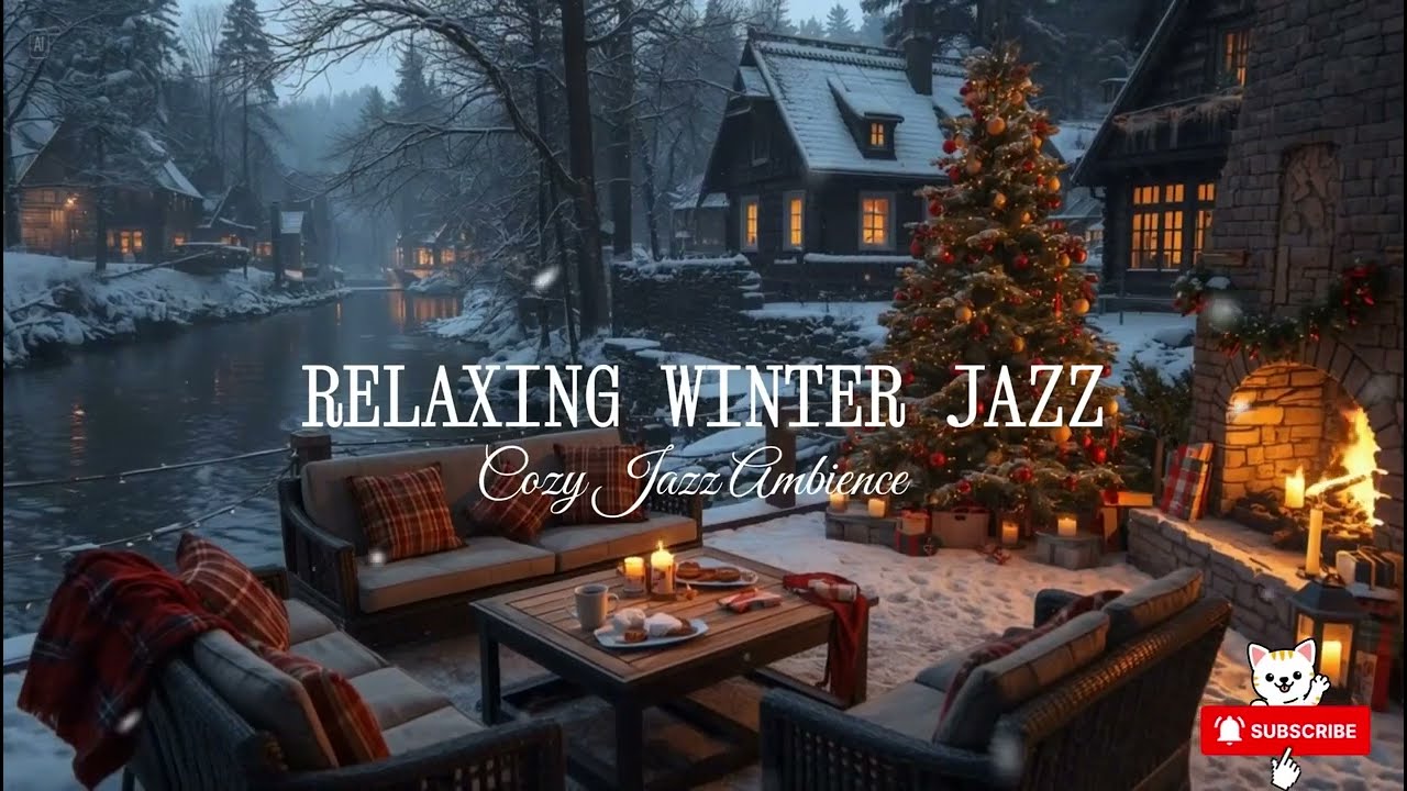 Relaxing Winter Ambience at Cozy Lakeside Nook ❄ Warm Jazz Music for Study, Work & Sleep