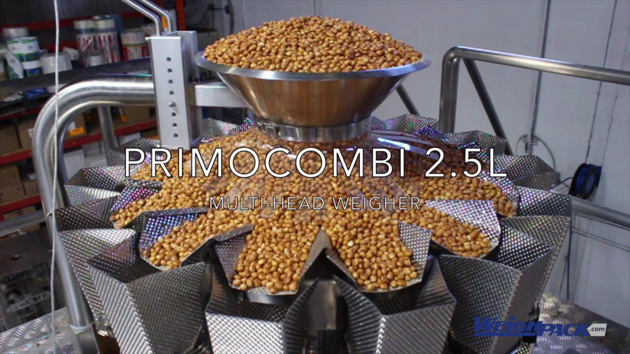 PrimoCombi® multihead weigher dispensing snack food with quad discharge