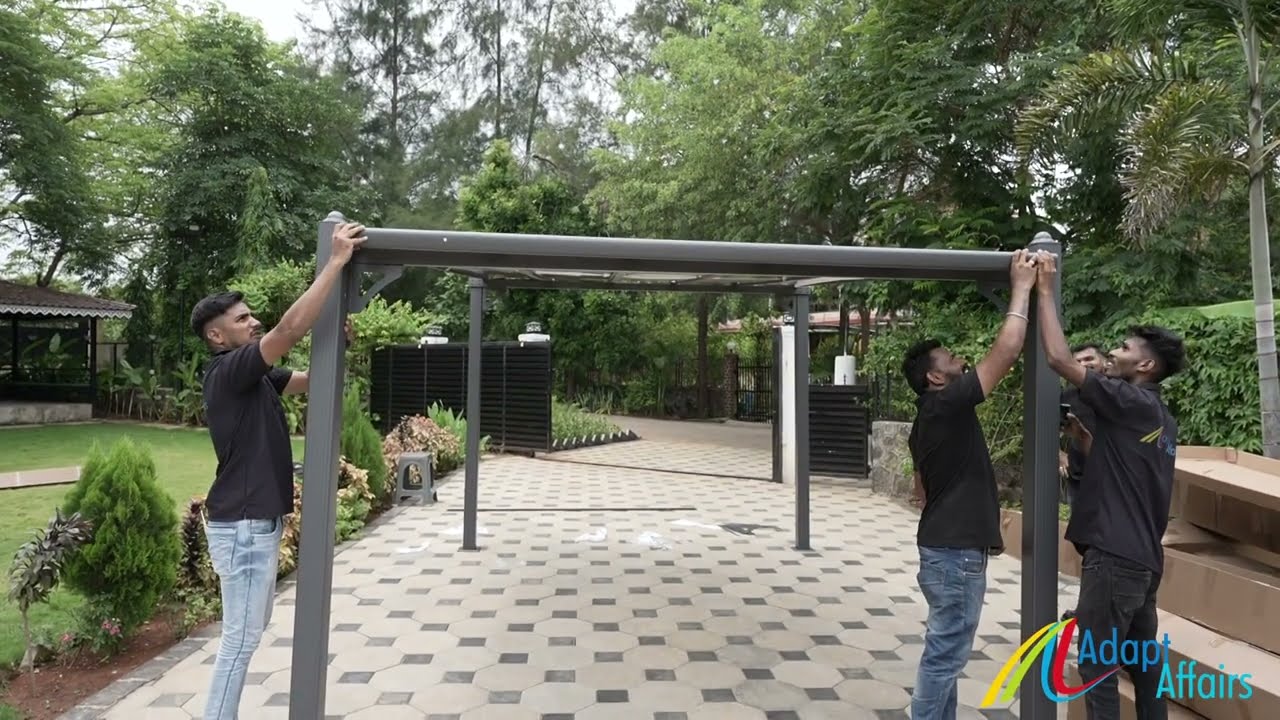 Pergola Awning Installation | Aluminum Frame | Waterproof, Sun-Proof, Windproof | Sizes 3x4m to 4x6m