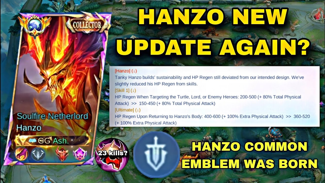 НОВОЕ ОБНОВЛЕНИЕ HANZO!!! СНОВА НЕРФ💀 (Рождение новой меты с эмблемой Hanzo)