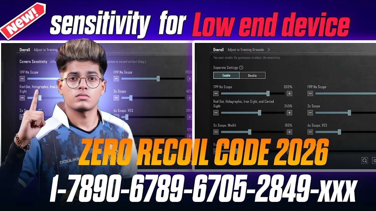 BGMI Best Gyro Sensitivity for Low-End Devices 🔥 | Smooth Aim & Stable Spray (2026)