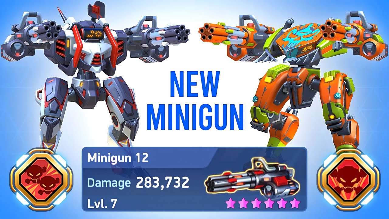 Minigun 12 with Stalker & Orion - Mech Arena - New Weapon