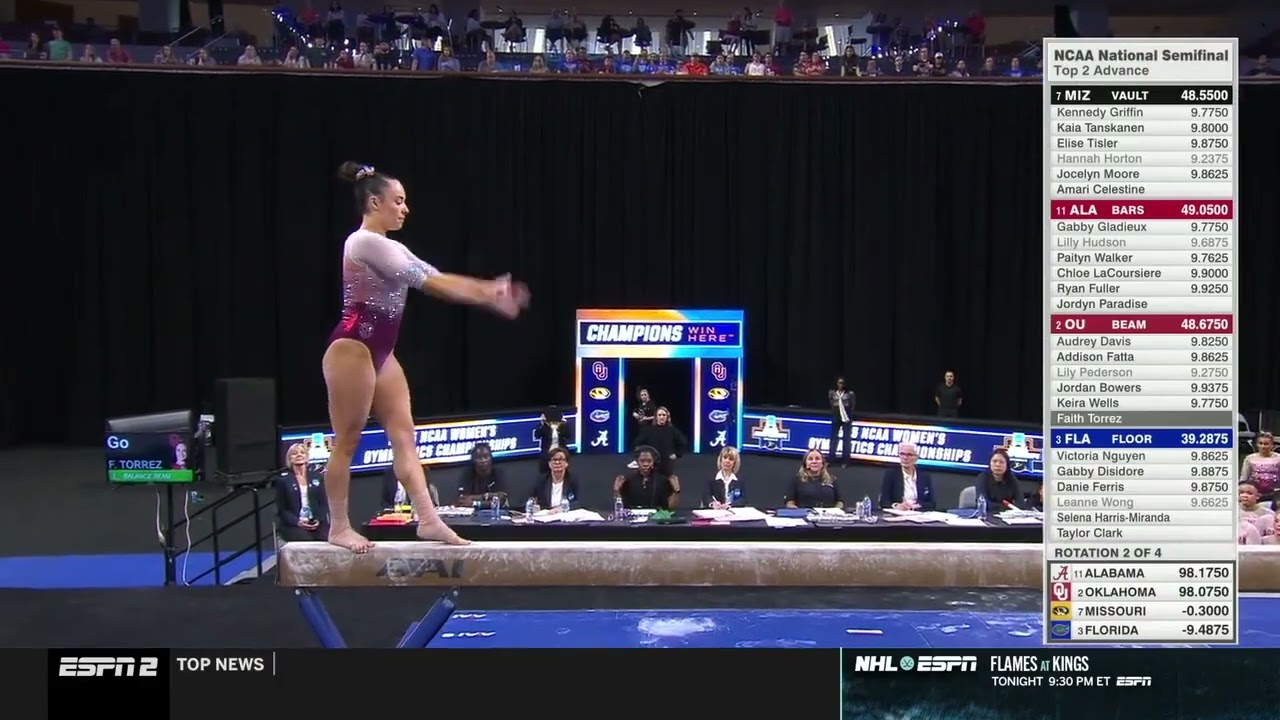 Faith Torrez 9.95 Beam Oklahoma @ National Championship Semifinals 4-17-25