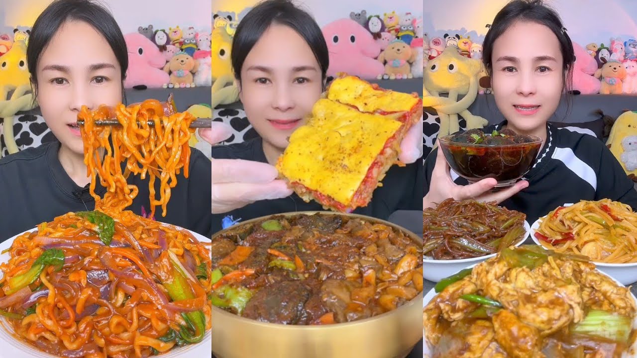 Mukbang Challenge : Eating Spicy 🔥🥵 noodles 🍜 fried tendon noodles rachang #noodles #mukbang #foodie