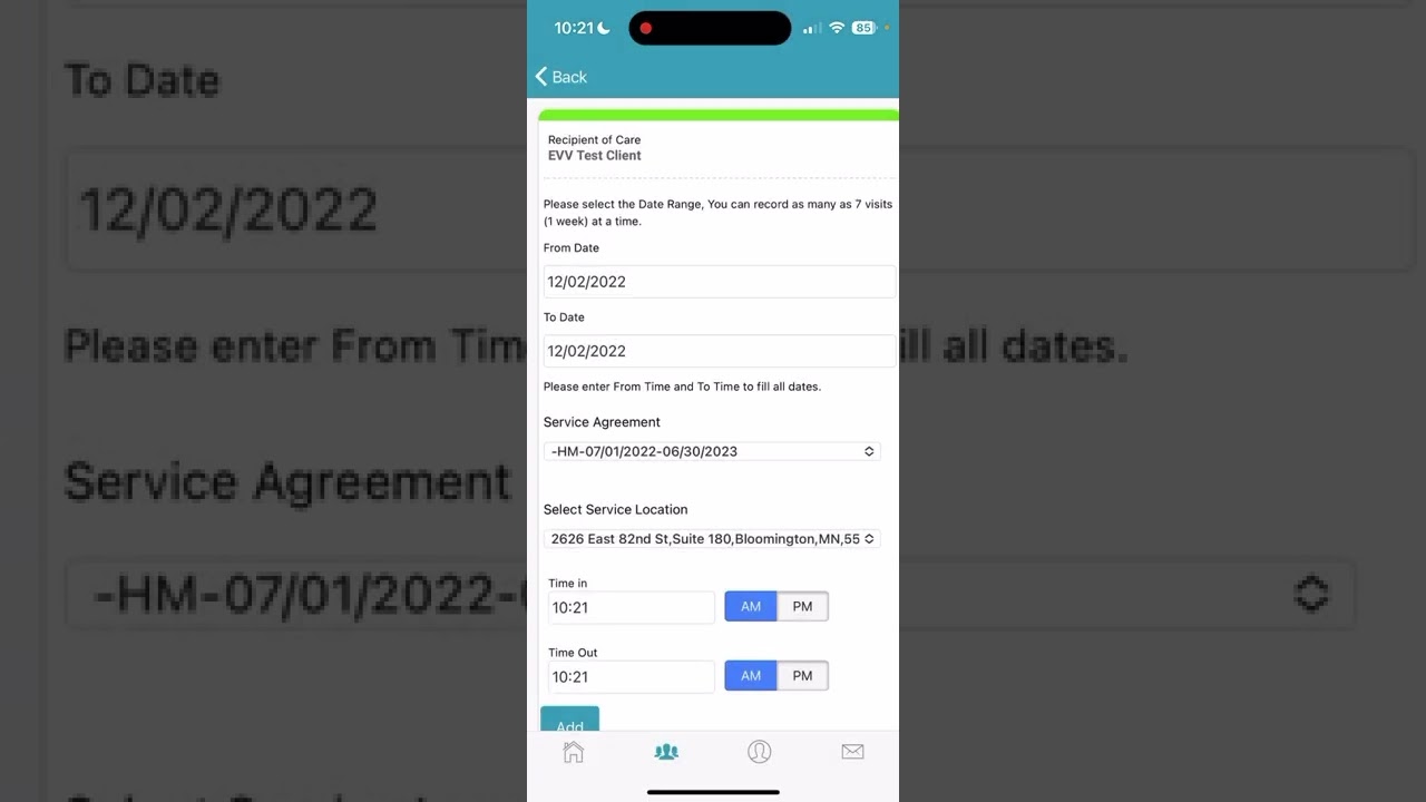 Entering Manual Time Entries in Pavillio EVV