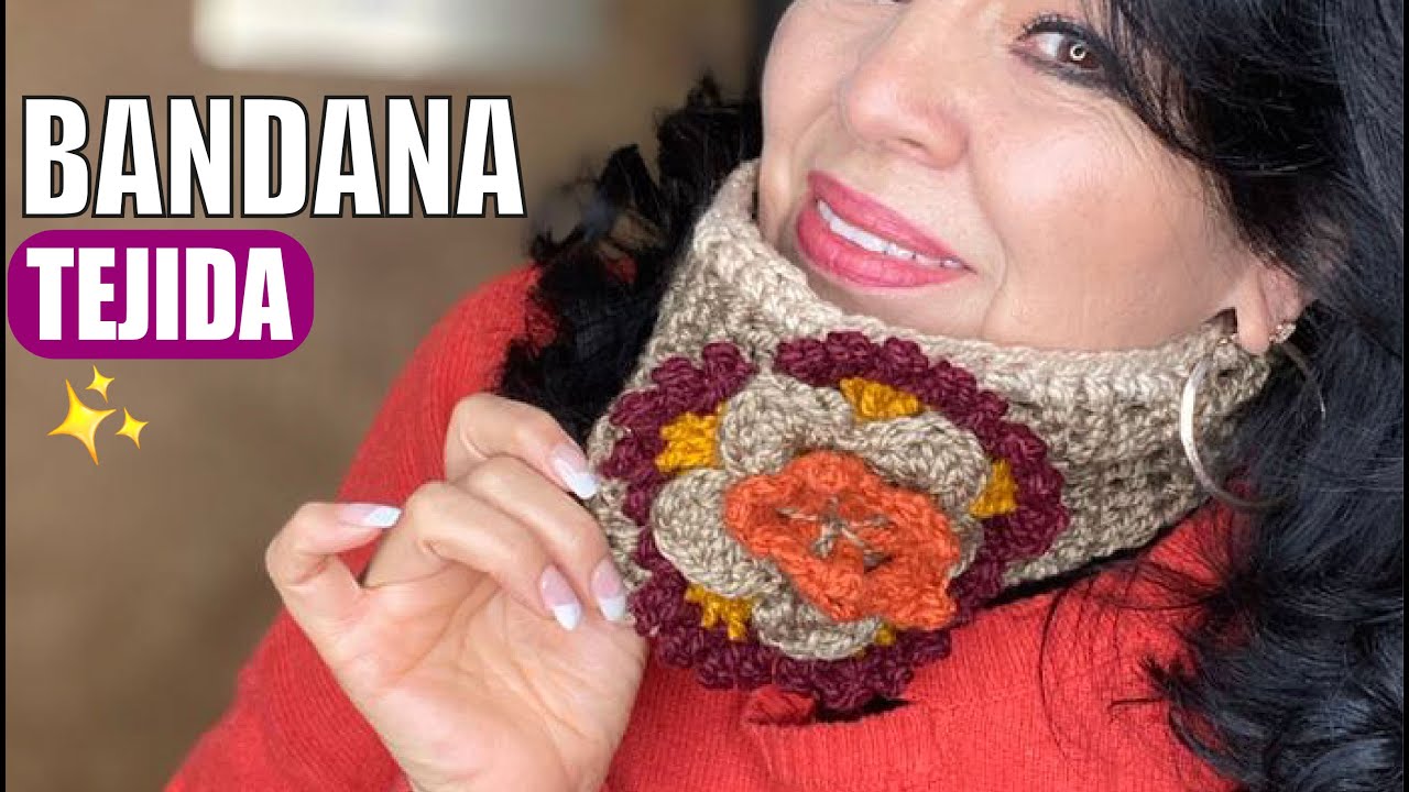 ❤️ Cómo tejer esta Bandana o Cuello | Ganchillo o Gancho Fácil y Rápido| Yo Tejo con Laura Cepeda ❤️