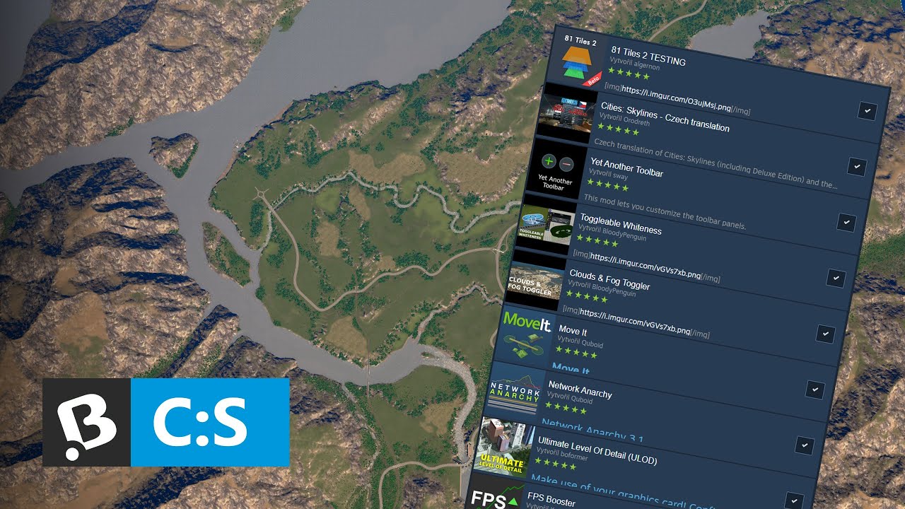 Vanilla mapa, mody a assety | Cities: Skylines CZ
