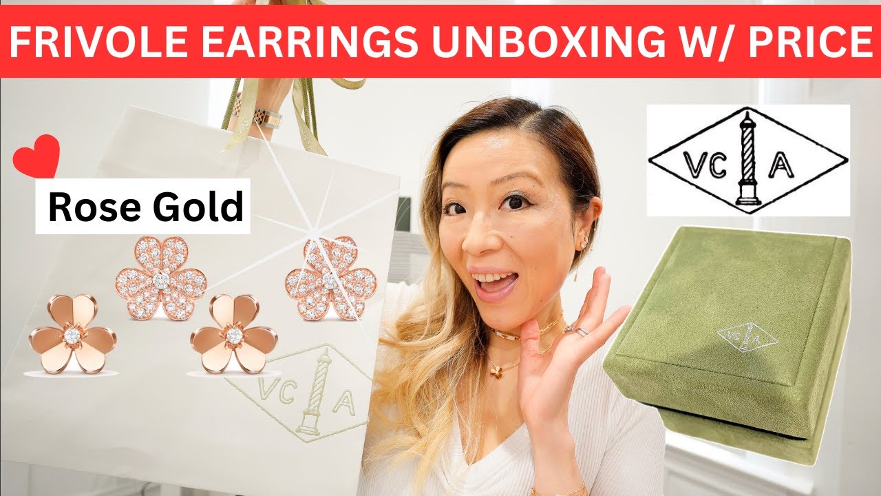 VAN CLEEF AND ARPELS ROSE GOLD FRIVOLE SMALL EARRINGS UNBOXING W PRICE | VCA unboxing 2024