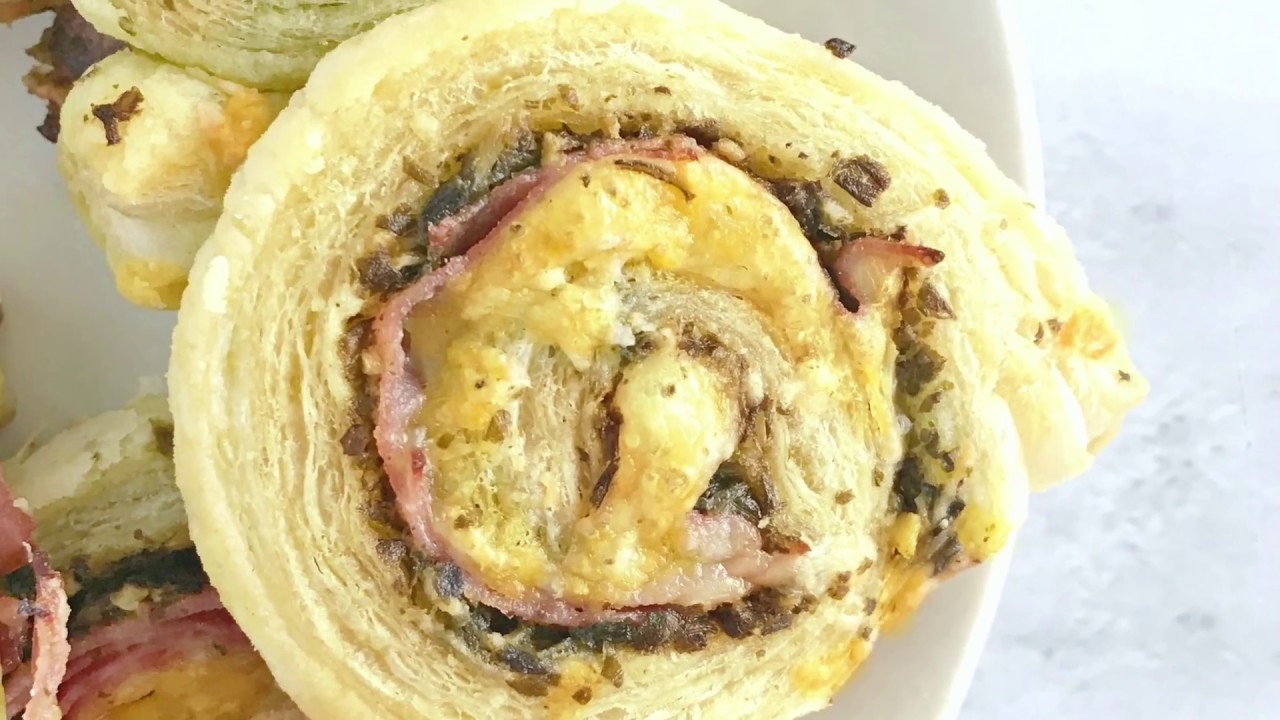 Ham & Cheese Pesto Pinwheels Recipe