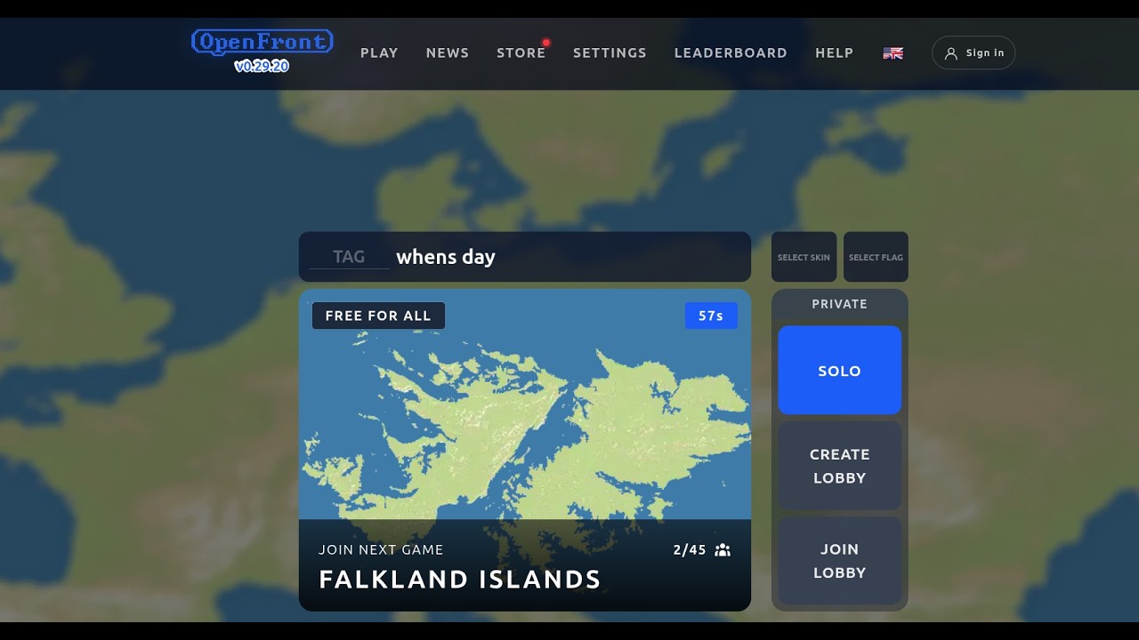 OpenFront.io - Falkland Islands - Free for All - FULL GAME NO COMMENTARY