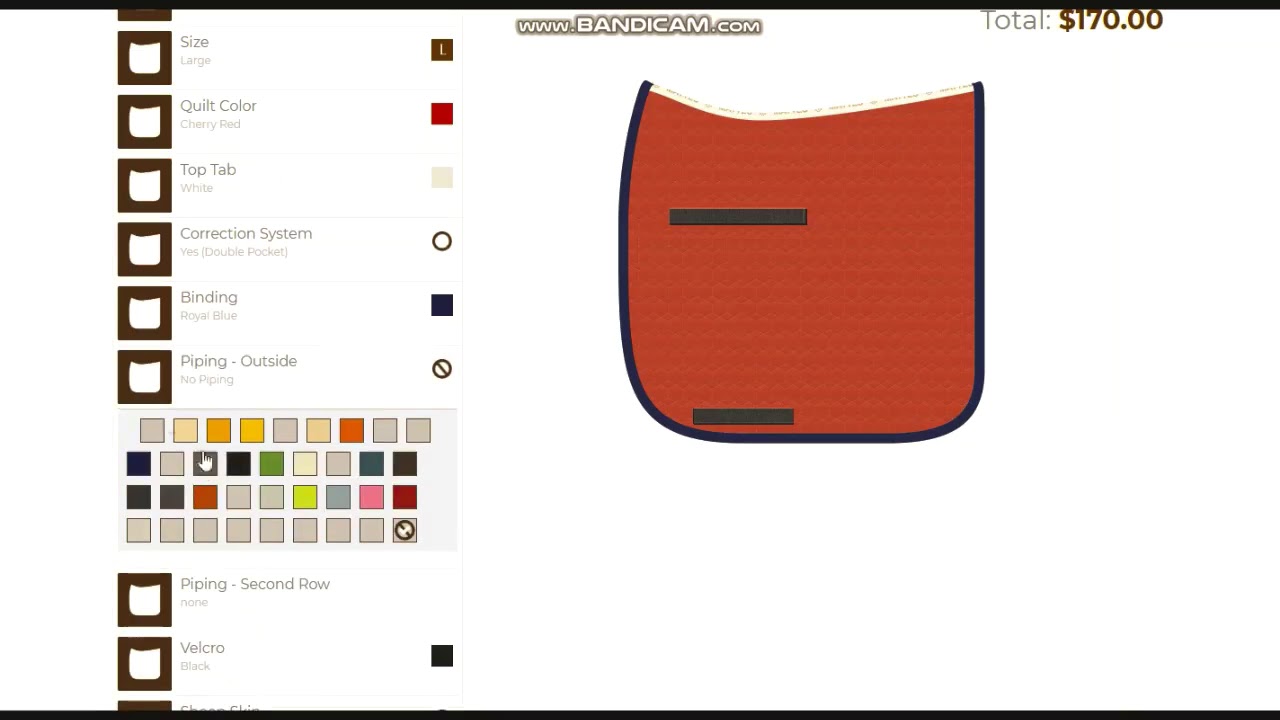 Mattes Saddle Pad Builder from Equestrian Imports - Build Your Perfect Saddle Pad Online Now!
