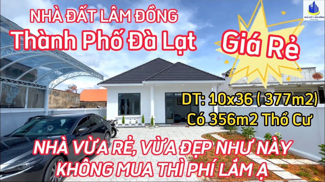 Ⓜ️ Bán Nhà Đẹp Thành Phố Đà Lạt | DT: 377m2 có 352mư Thổ Cư, Đường Nhựa, Khu Dân Cư.