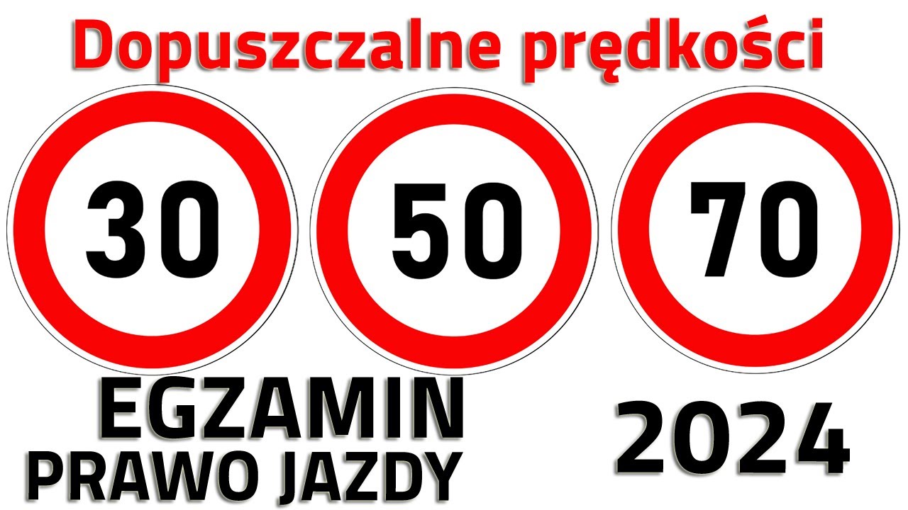 ⭕Dopuszczalne prędkości⭕ pytania egzaminacyjne na prawo jazdy 2024
