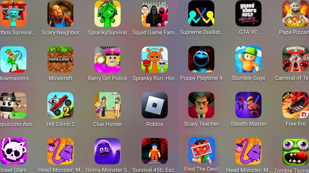 Spider Rope Hero, PvZ, Pizzeria, Hill Climb, Squid Game Unleashed, Dune, Red Ball 4, Dr  Driving