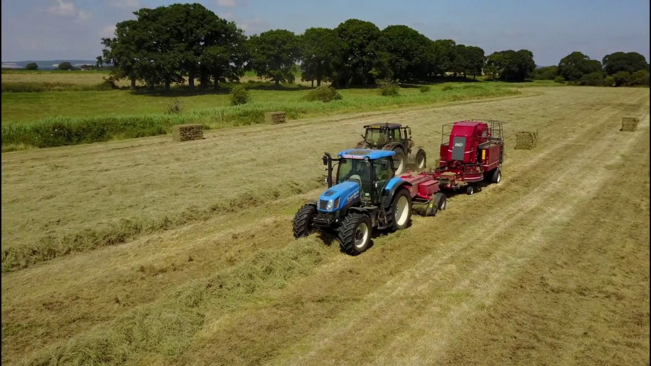 Bale Baron With Massey 1389 Baler + Raking With Valtra | Drone