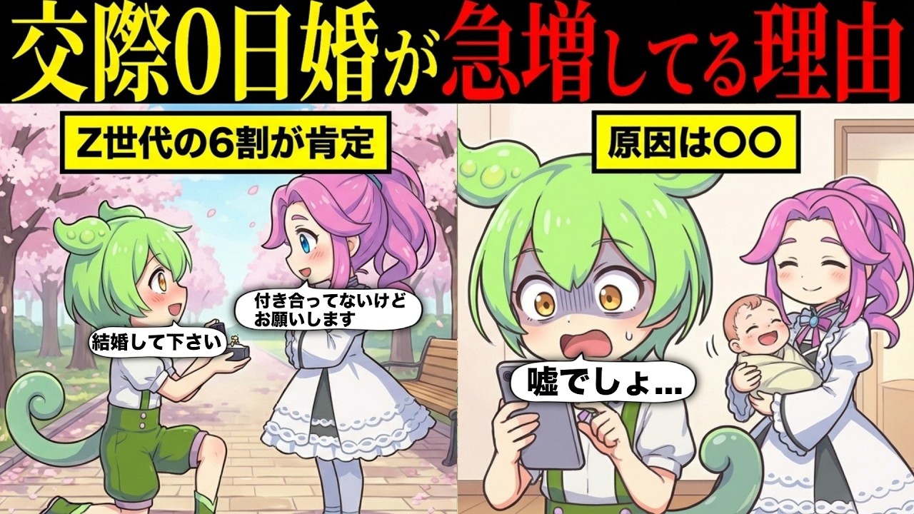 交際0日婚が急増してる理由【ずんだもん&ゆっくり解説】