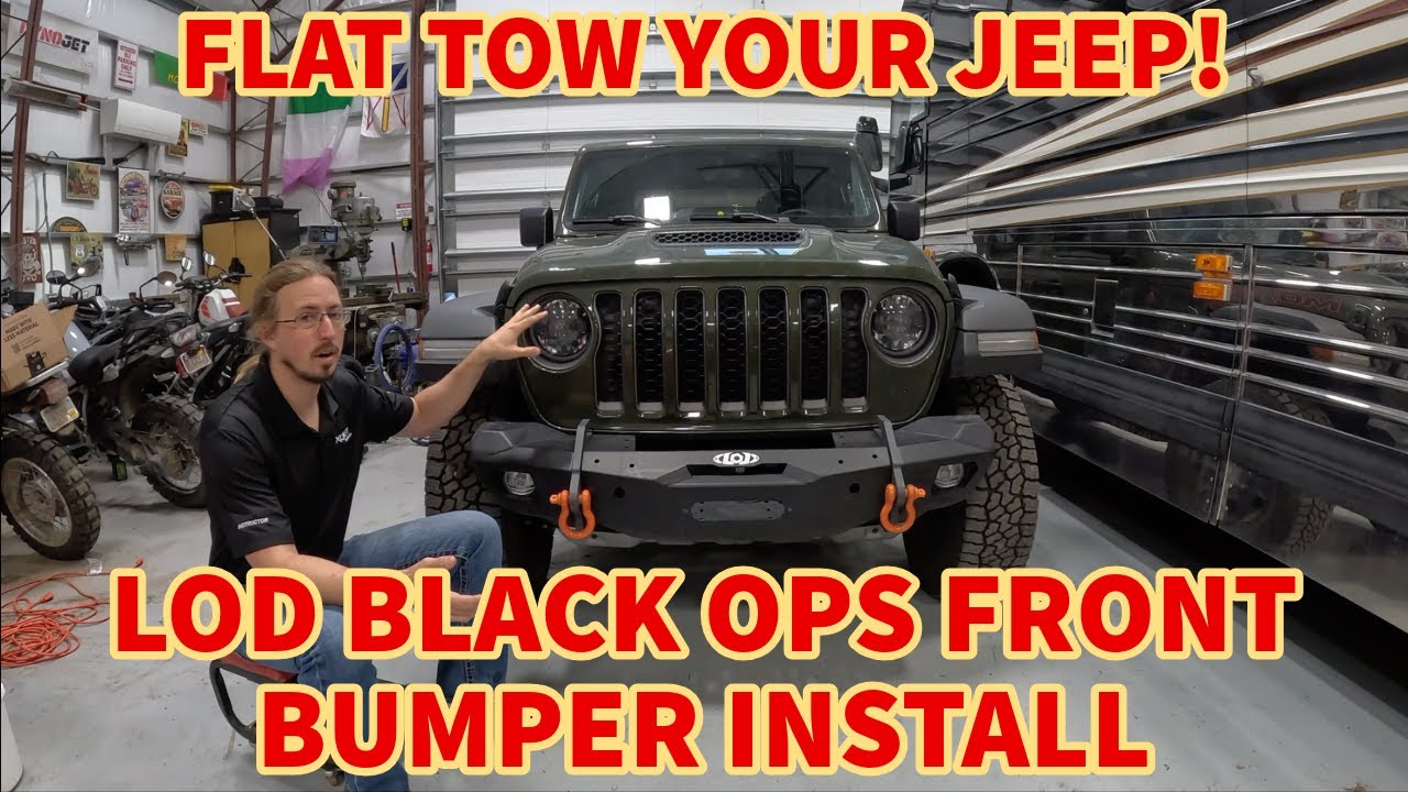 Flat Towing your Jeep: LOD Black Ops Bumper Install on a Jeep Gladiator (with links to accessories)