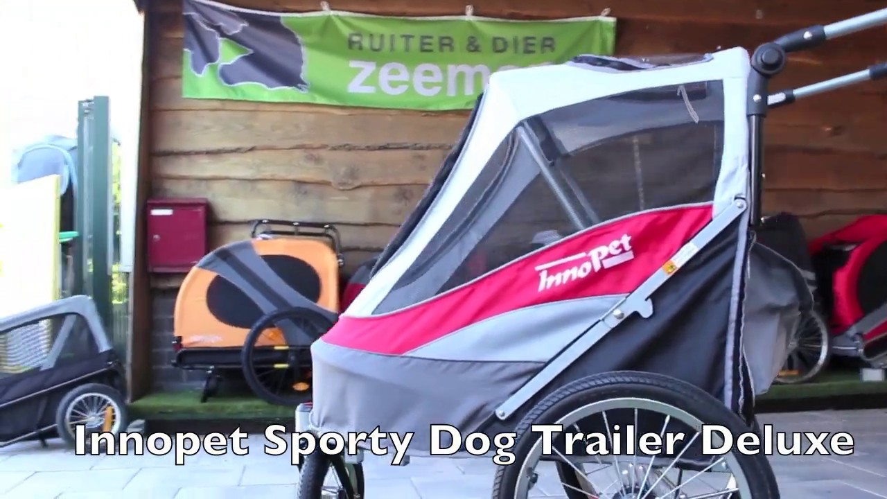 Innopet sporty trailer Fietskar en hondenbuggy in 1, perfect om met de hond op vakantie te gaan.