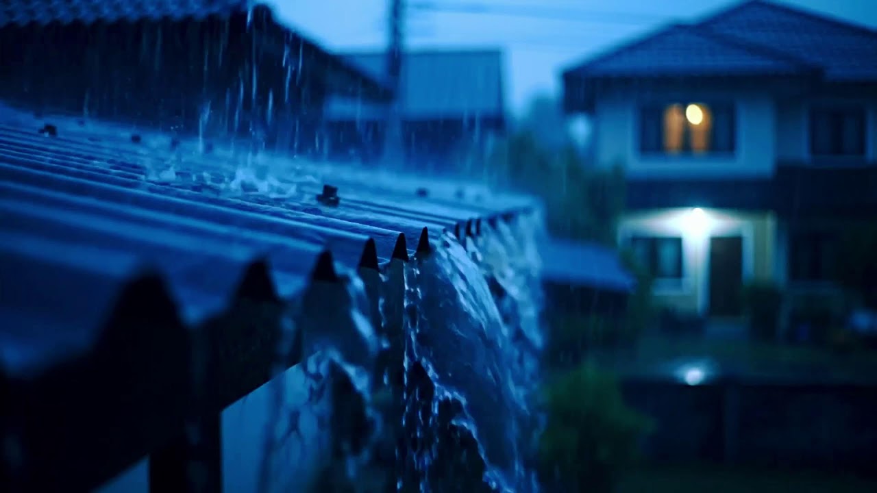 Gentle Night Rain on Tin Roof ASMR Cozy Aesthetic Ambience for Relaxing, Studying & Calm Sleep 285