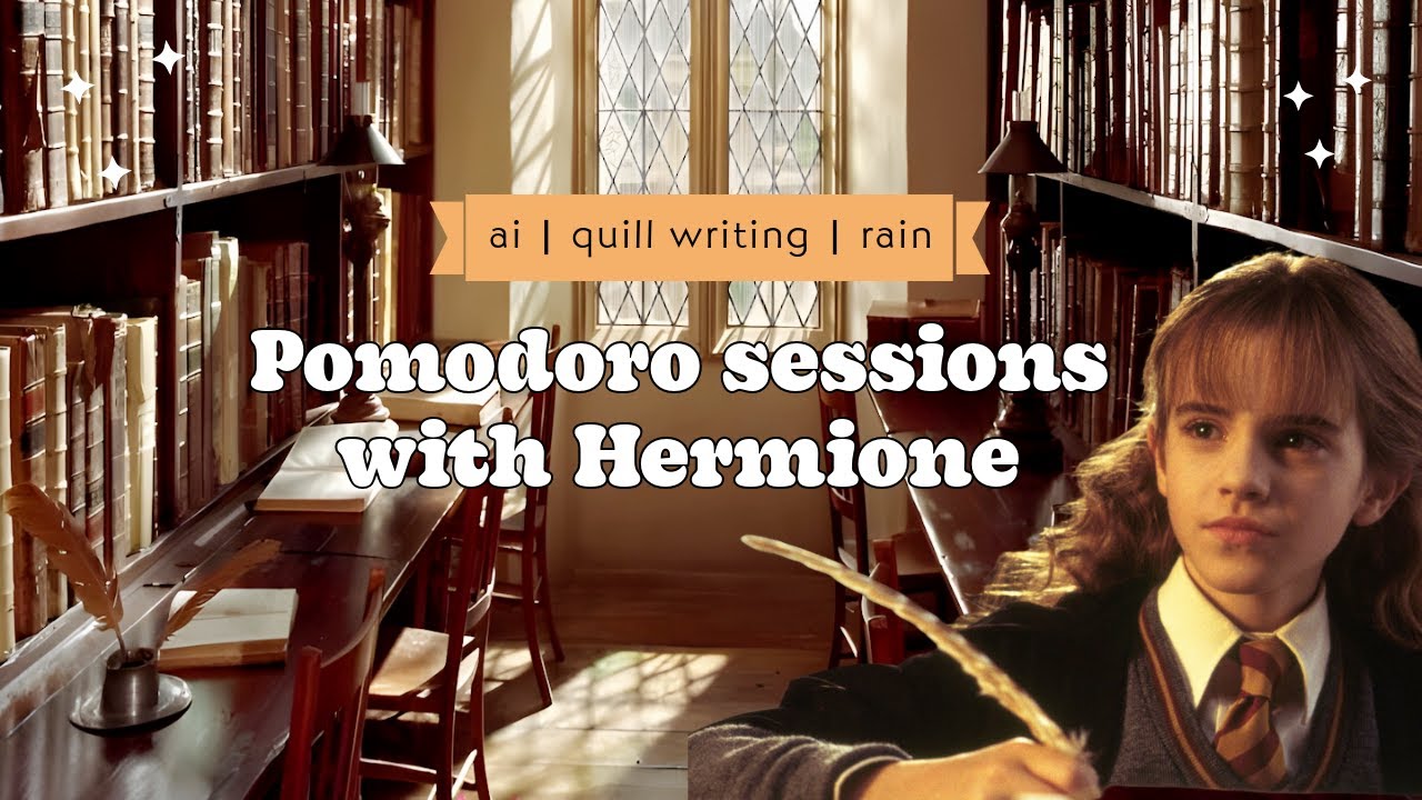 ai hermione hypes you while you study 🪶 asmr ambience 🦉 rain, dialogue, writing