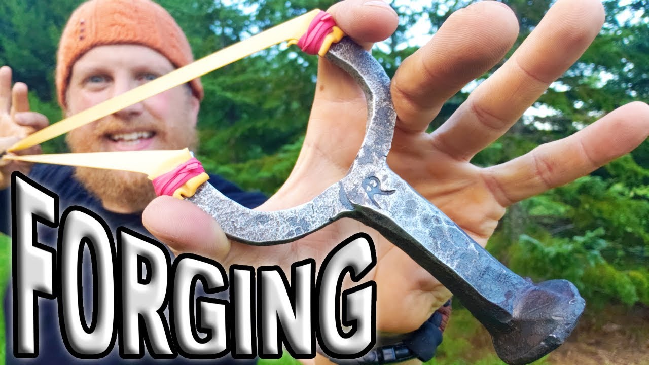 Forging a Railroad Spike SLINGSHOT | Trick Shot Tuesday Ep.#12