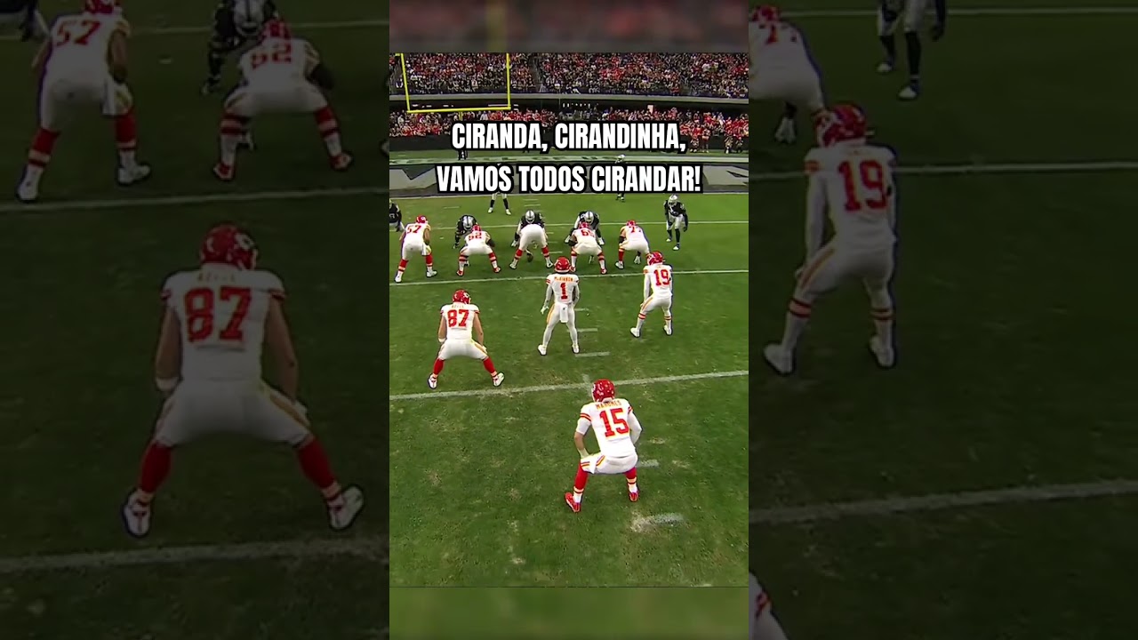 Os Chiefs realmente brincaram de &lsquo;ciranda cirandinha&rsquo; antes da jogada 😂😂