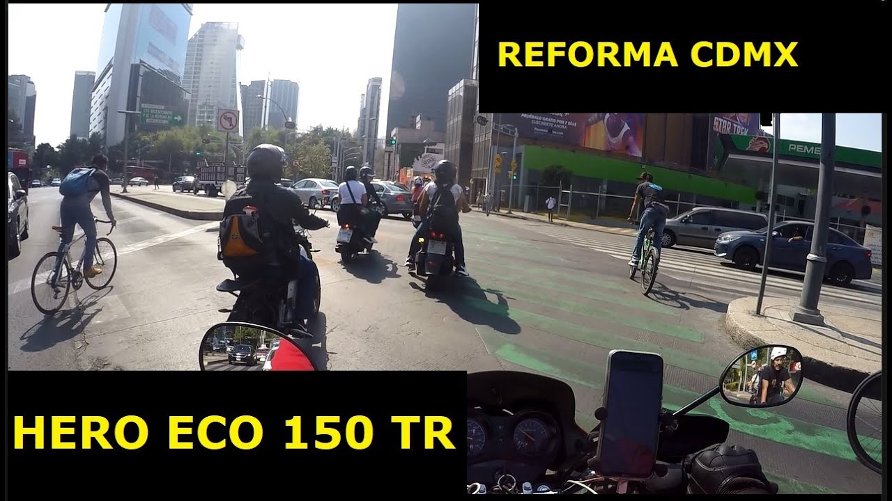 Paseo en moto por Paseo de la Reforma México Hero Eco 150 TR