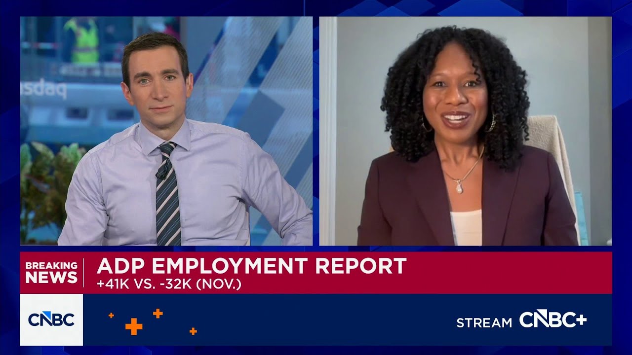 Private payrolls rose 41,000 in December, slightly below expectations, ADP says