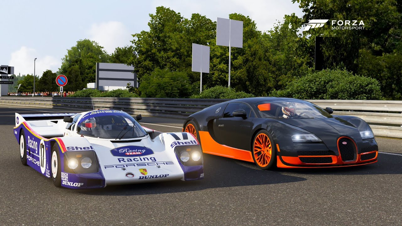 Forza 6 Drag race: Bugatti Veyron SS vs Porsche 962C
