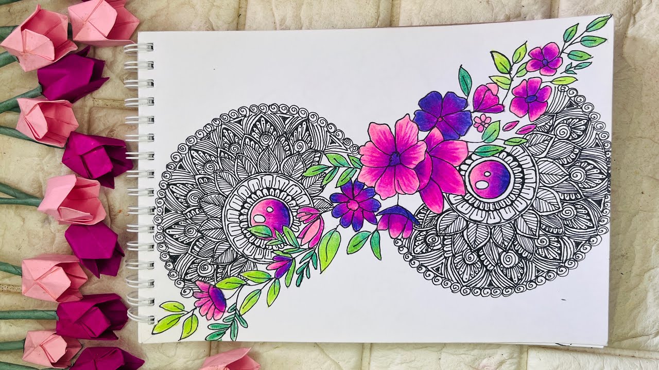 Floral Mandala Art 🌸🎀✨@BeCreativeWithSHA Step by Step for Beginners 😍🤩 Modern Mandala Art 🌺