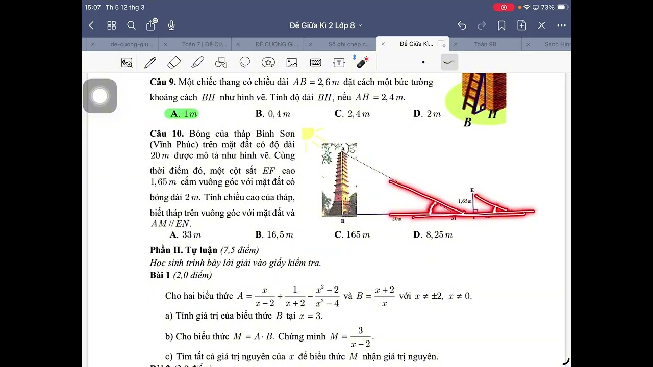 Toán 8 | Đề giữa kì 2 Giảng Võ (2023-2024) 