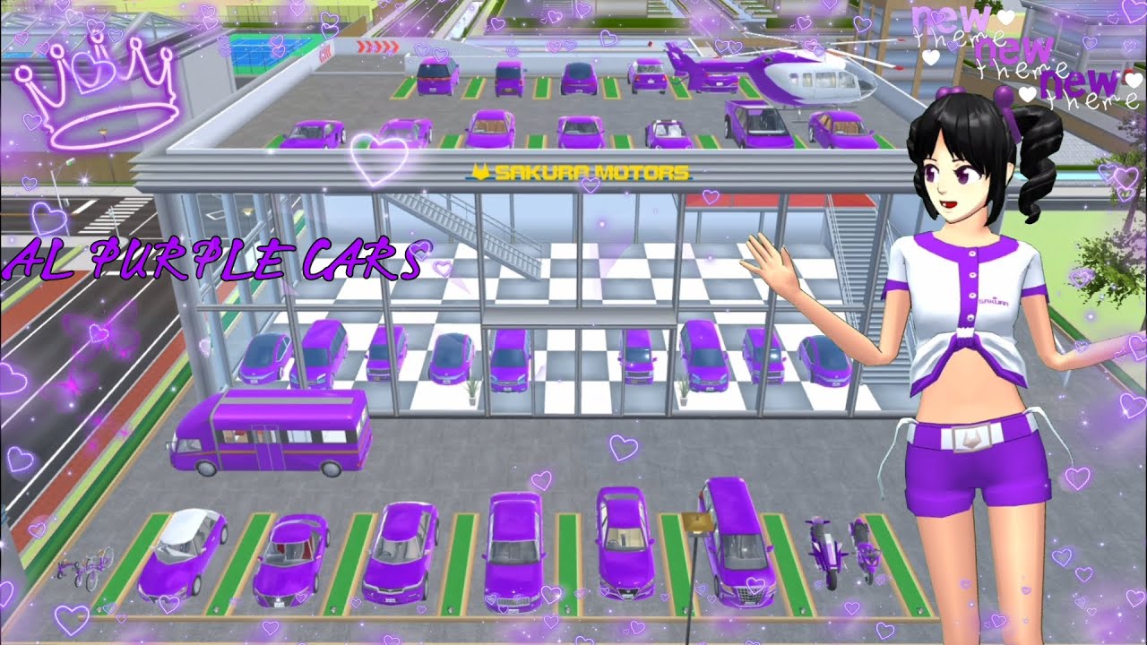 Collect all Purple cars here 💜😍😍{} sakura school simulator 🌸