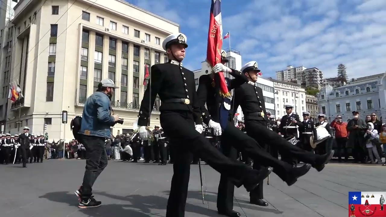 Escuela Naval Arturo Prat Llegada a Valparaíso Post Te-Deum en Santiago 2022