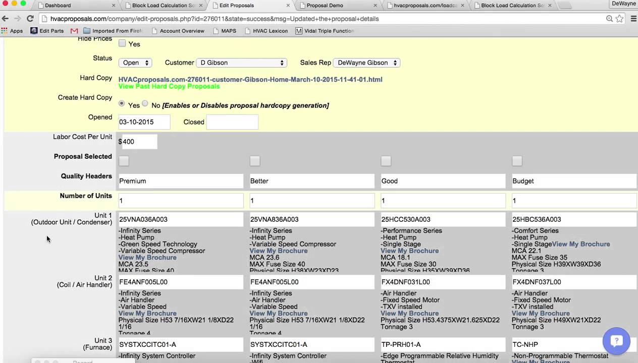 ACQuotePro - Web Based HVAC Proposal and Flat Rate Software