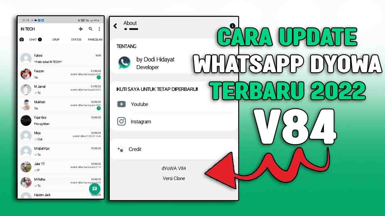 Cara Update WhatsApp dYowa v84 Terbaru 2022