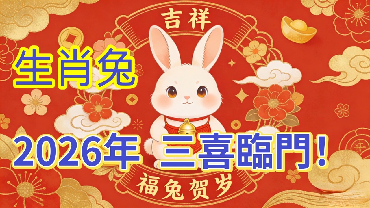 生肖兔吉報！2026年將有三喜臨門！你準備好了嗎？ #2026運勢  #生肖兔 #屬兔運勢  #十二生肖 #開運