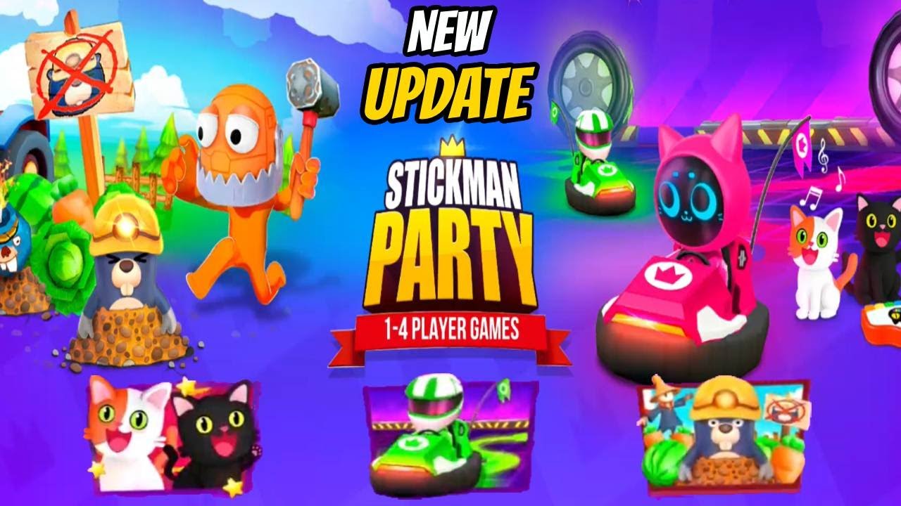Stickman party NEW UPDATE 2025 - ALL UNLOCKED - NEW MINIGAMES / SKINS / COLORS / Gameplay Android