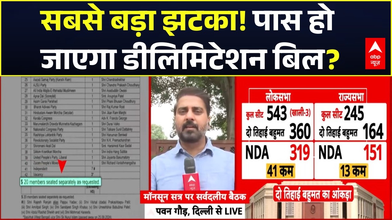 Monsoon Session 2026 | All Party Meeting Delhi | Delimitation Bill:  पास हो जाएगा डीलिमिटेशन बिल?